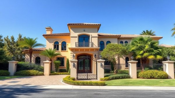 Luxury home in Beverly Hills with elegant Spanish architecture.