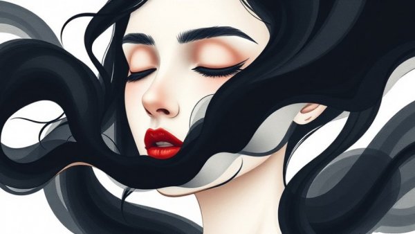 Abstract art of woman's face with flowing shapes, representing people-pleasing trauma response.
