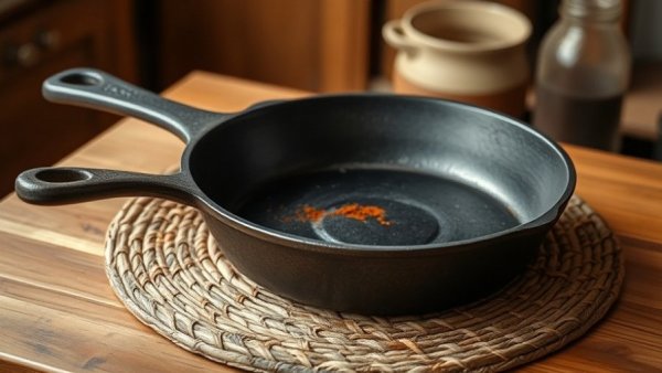 Classic iron skillet on wooden table representing enduring home expenses over 75 years.