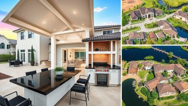 Modern real estate collage highlighting commercial real estate opportunities.
