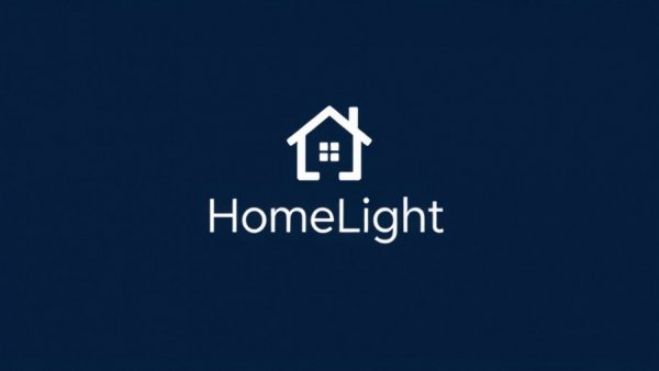 HomeLight logo with house icon on dark blue.