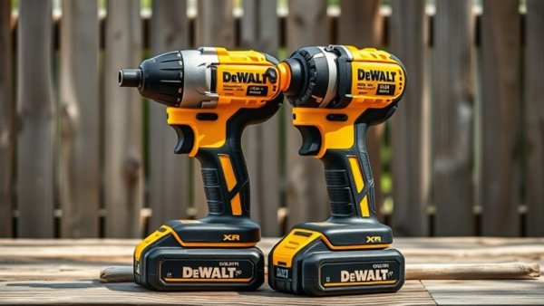 DeWalt XR Combo Set tools displayed on a wooden workbench.