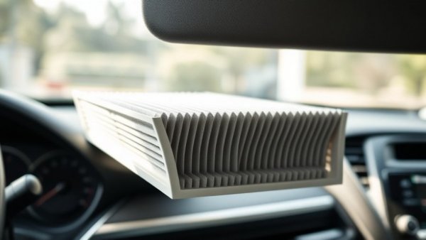 Car smells warning signs: close-up of cabin air filter in dashboard.