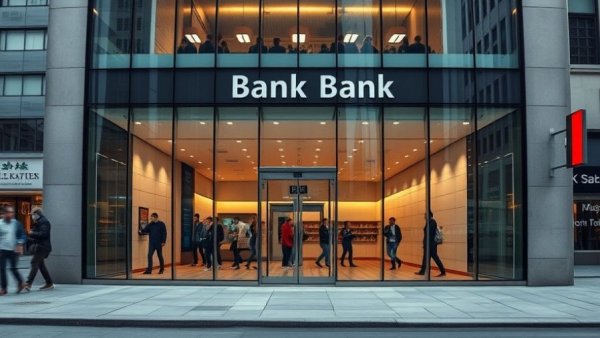 Modern bank facade reflecting urban setting impacts housing market
