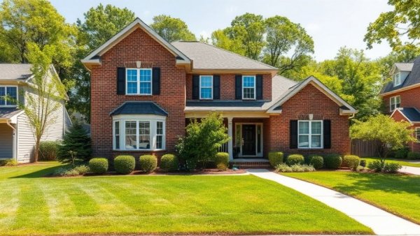 Charming brick house in Raleigh's suburban neighborhood.