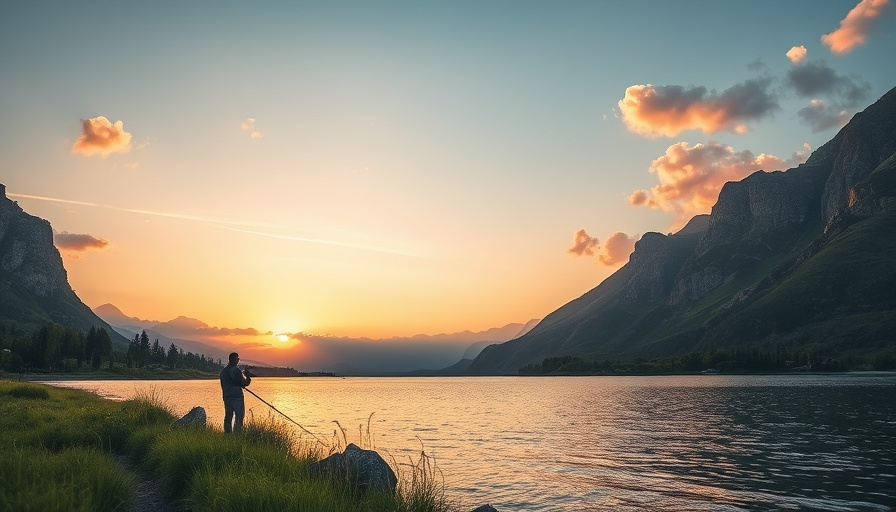 Serene lake on Highway 395 with fishing and mountain view