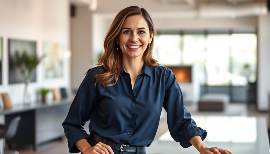Confident woman smiling in a bright room, representing weight loss injections and supplements.