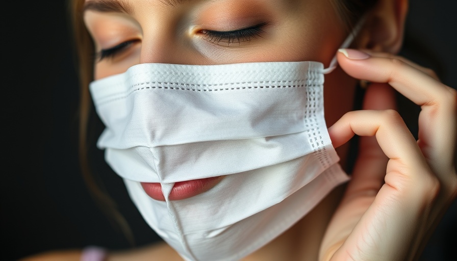 Aesthetic Reset 2025: Woman adjusting gauze mask with soft lighting.