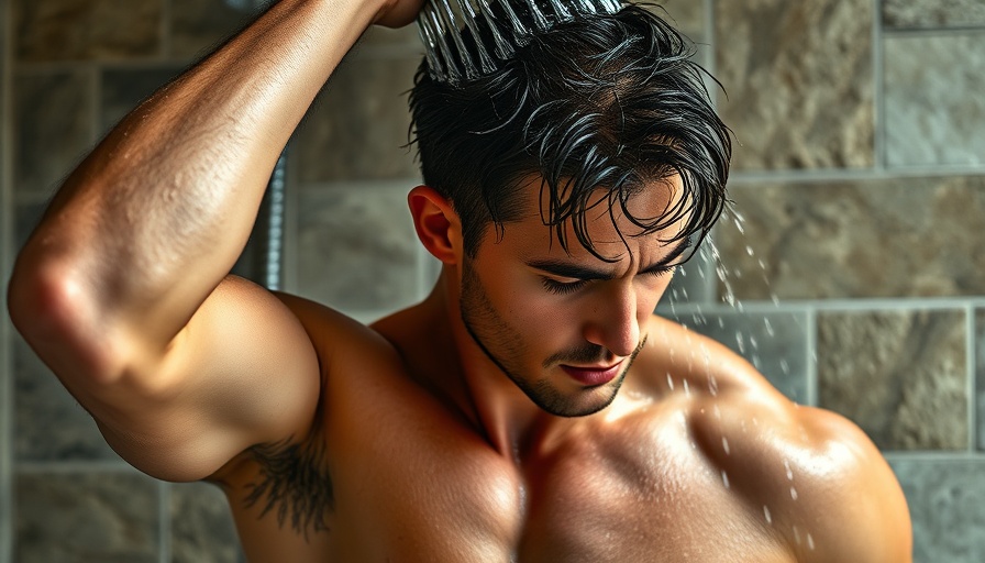 Shower Head Removal Instructions: Person showering in modern bathroom.