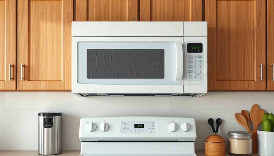 Modern kitchen with a white microwave oven.