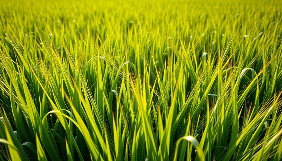 Sunlit buffalo grass in open field highlighting lush growth.