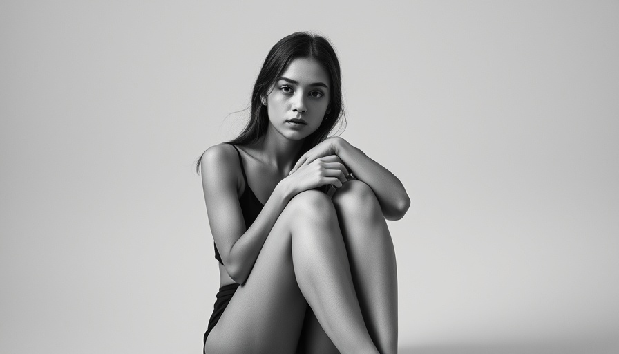 Monochrome young woman contemplating, emphasizing mental health awareness.