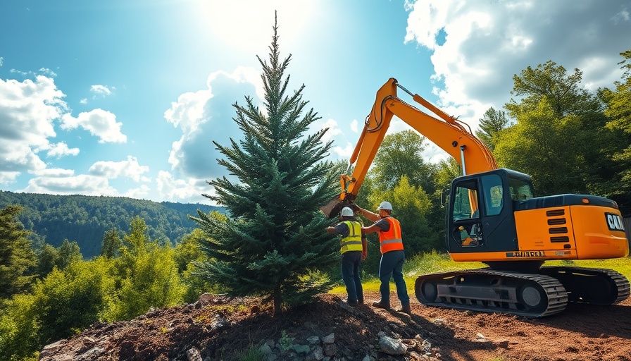 Full-Service Landscape Construction Project with workers planting a tree.