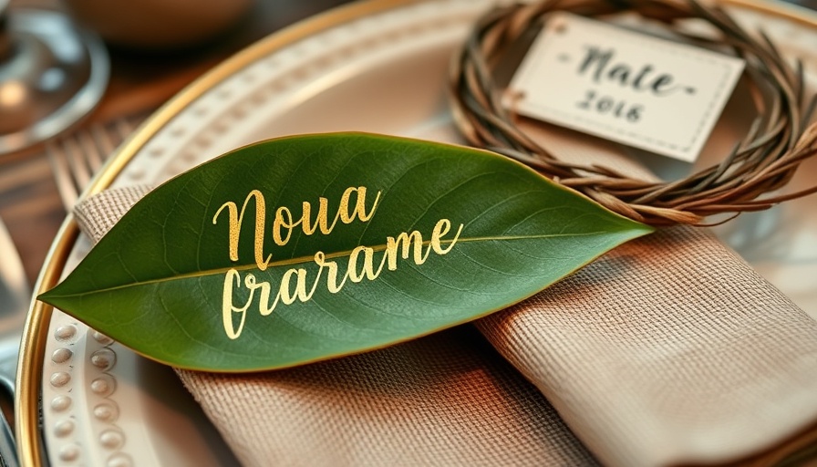 Creative DIY place cards with leaf and napkin designs, earthy tones.