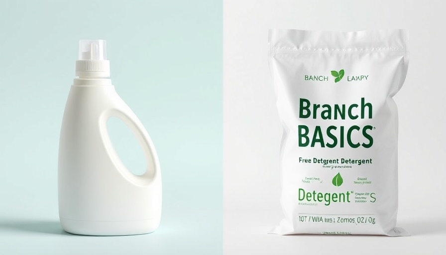 Comparison of baby-friendly Branch Basics detergent with generic option.
