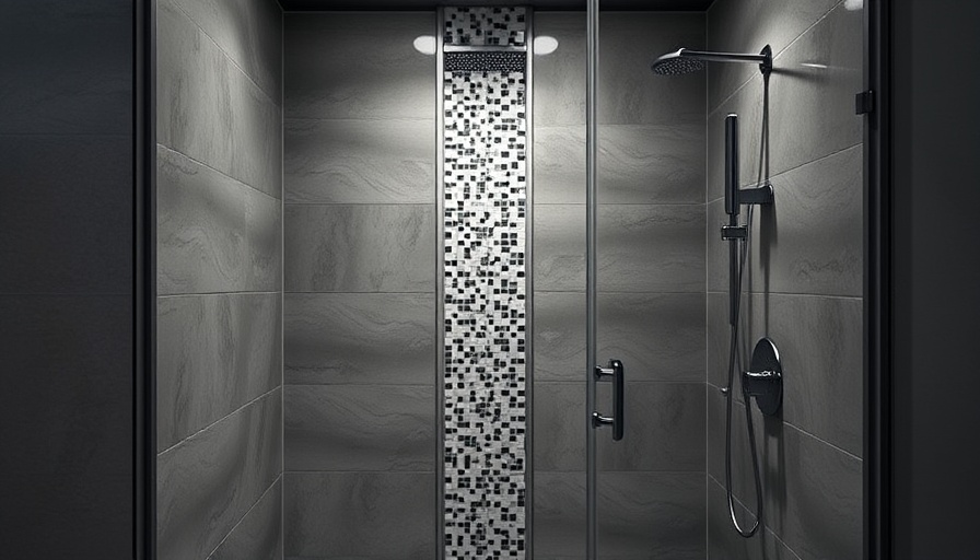 Modern shower tile design ideas with vertical accent tiles.