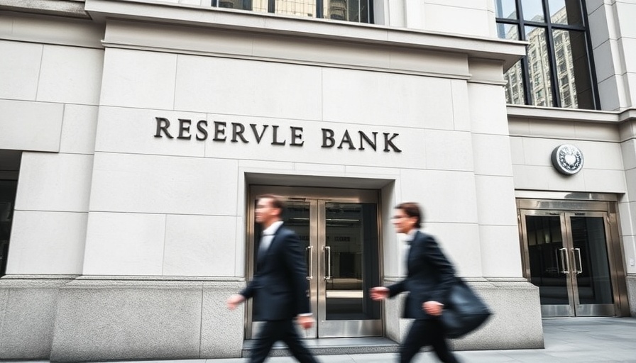 RBA building with people walking by, symbolizing cash rate reduction.