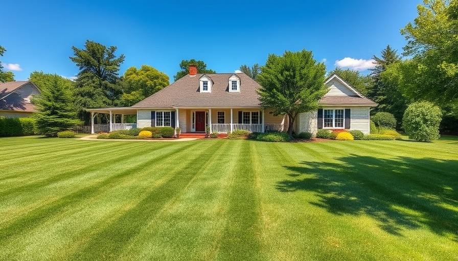 May home maintenance checklist banner with a beautiful house.