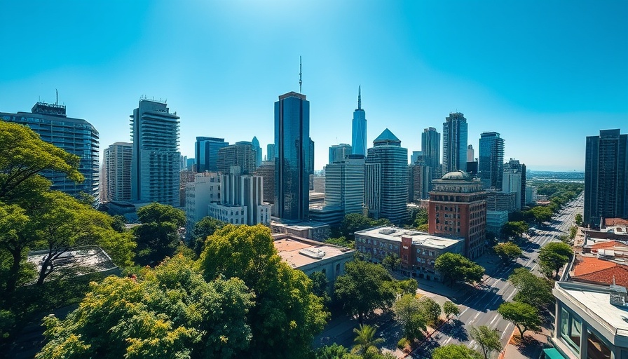 Skyline of Buckhead showcasing high-rise buildings and streets.