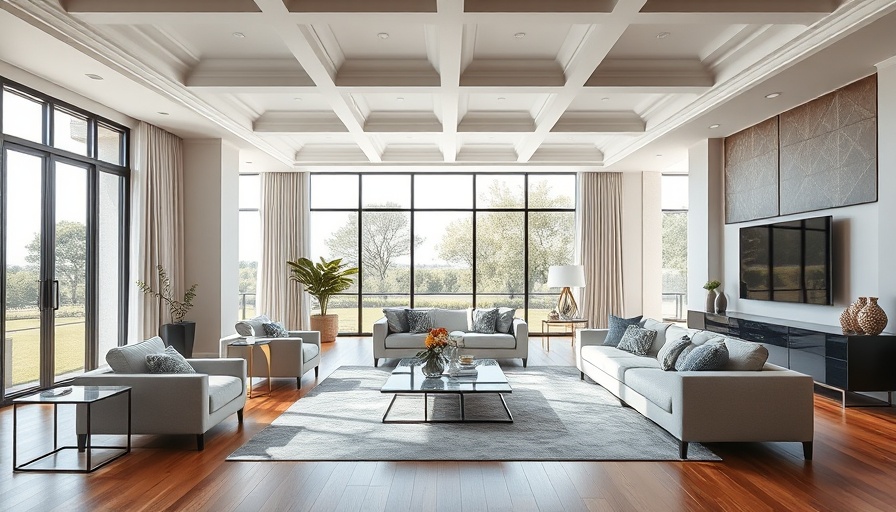 Comfortable and Functional Living Space with modern decor and large windows.