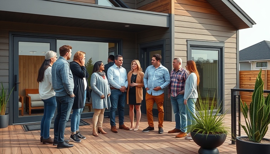 First-Time Homebuyer Mistakes: People inspecting home's exterior with agent.