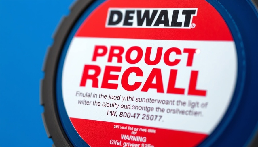 DEWALT Grinder Flap Discs Safety Recall notice displayed.