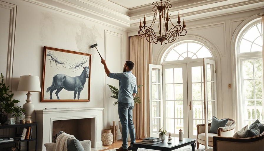Modern painting ideas for home interiors, man painting wall.
