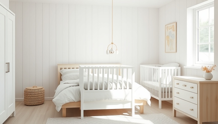 Shared bedroom with adult bed and baby crib for balanced co-living.
