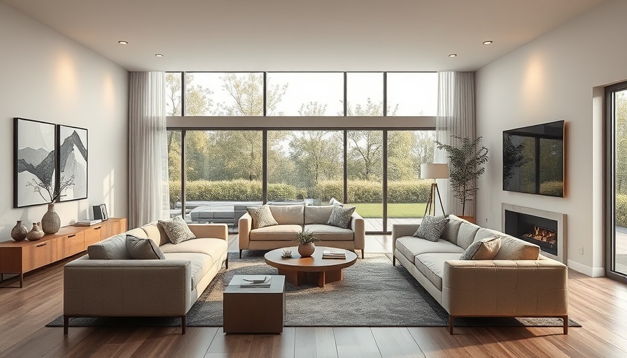 Modern living room showcasing a comfortable and functional space.