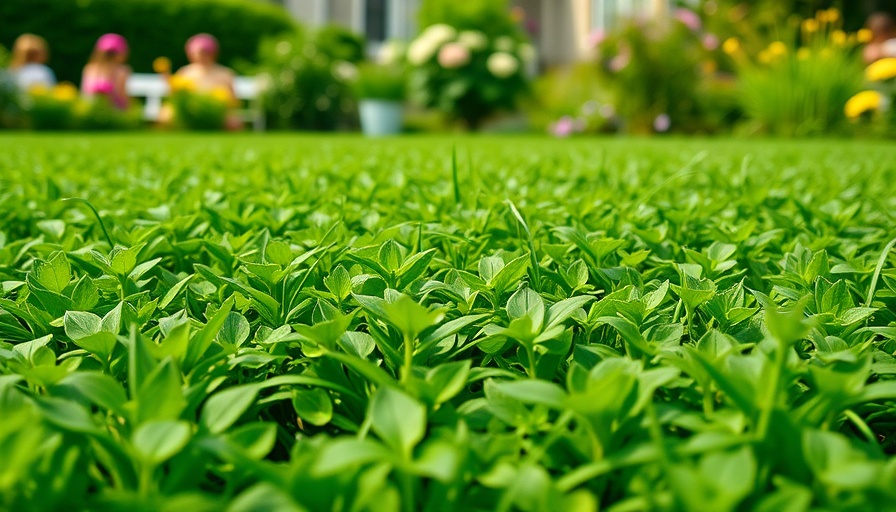 Vibrant clover lawn showcasing ecological benefits in a suburban garden.