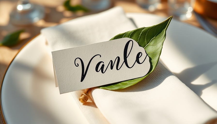 Creative DIY place cards with calligraphy on leaves and a napkin setup.