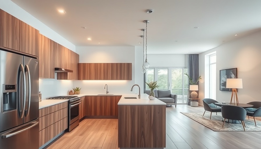 Modern kitchen design in Calgary with sleek appliances and ambient lighting.