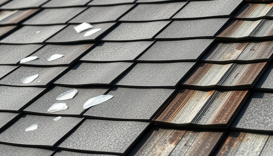 Comparison of hail-damaged vs old roof shingles texture detail.