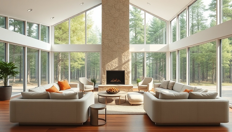 Modern living room with large windows and forest view, When to Replace Your Windows and Doors.
