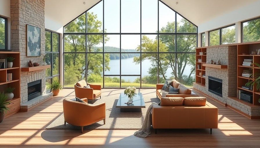 Modern living room with windows enhancing light and space