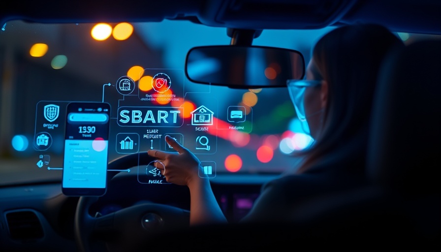 Woman using smart car interface at dusk for car subscription services.