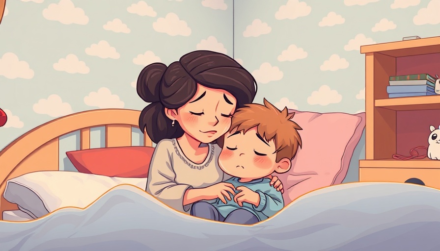 Mindful parenting scene with mother comforting child in a cozy room.