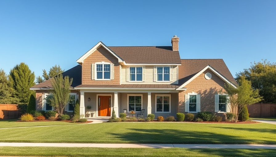 Modern suburban house in price-reduced listings real estate market.