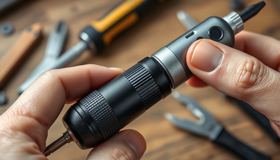 Close-up of Hoto Tools Snapbloq electric screwdriver.