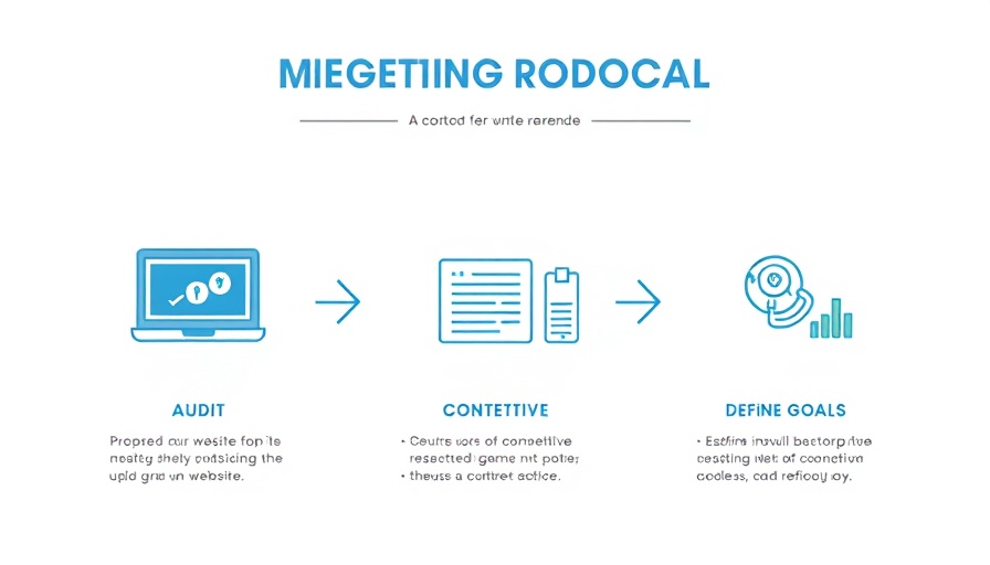 Infographic of website redesign process steps.