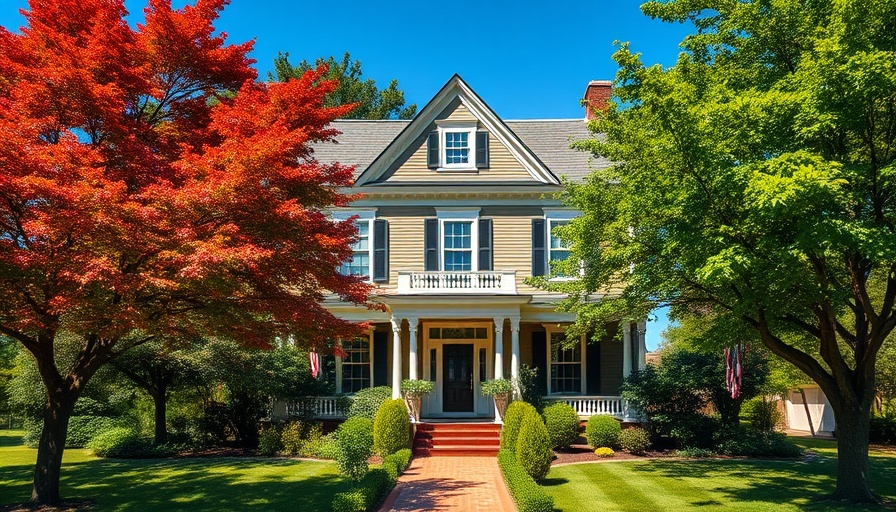 Charming historic house with red chimney and lush greenery in Indian Trail NC.