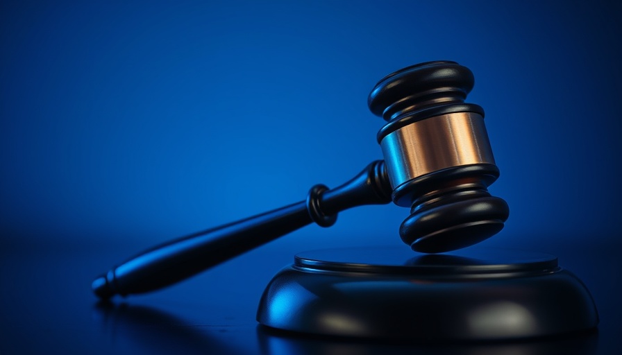 Gavel symbolizing NAR antitrust lawsuit dismissal under dramatic blue lighting.