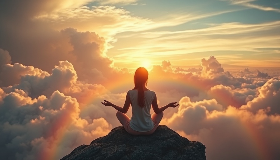 Transforming Your Life with Self-Reflection Lists: Meditative scene with a rainbow.