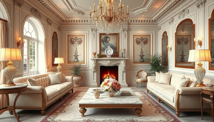 Modern marble furniture design in a luxurious living room.
