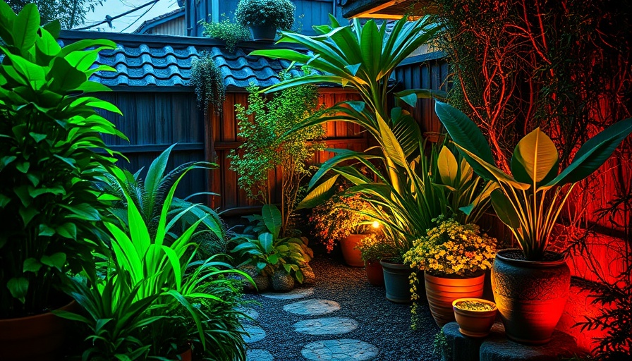 Enchanting garden with smart lights upgrading outdoor space