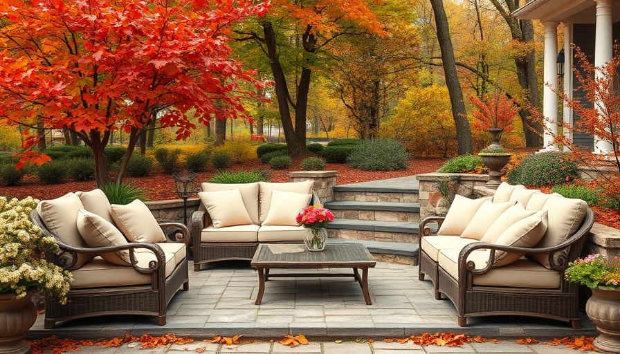Inviting outdoor patio set under trees showcasing cozy furniture deals.
