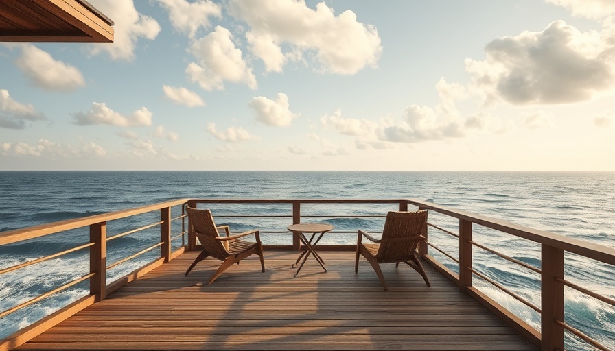 Eco-friendly deck design overlooking ocean, perfect for reducing waste.