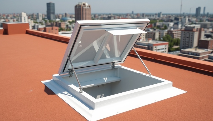 Open roof access hatch showing benefits of rooftop installation.
