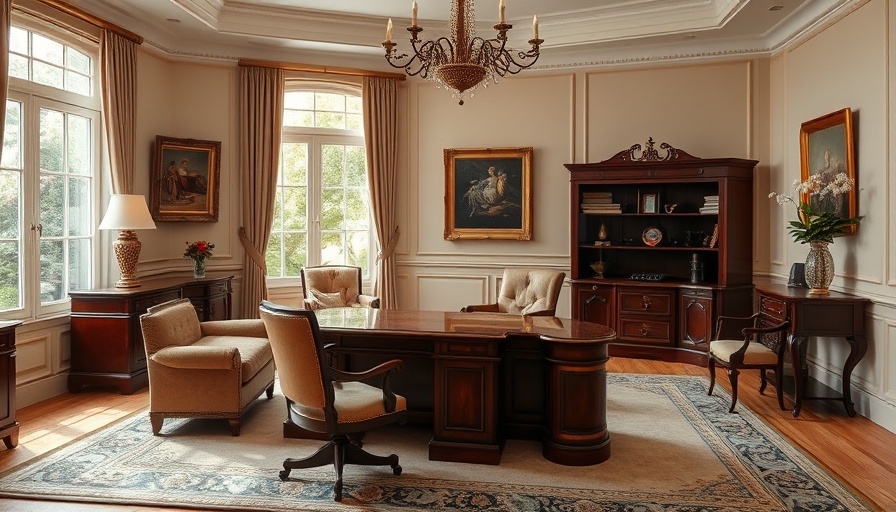 Luxury office space with elegant wooden desk in Ventura CA.