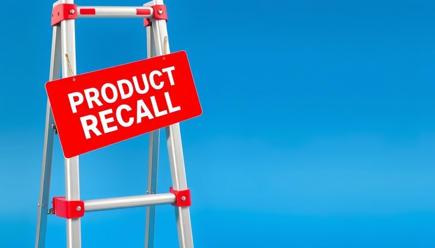 Werner Ladder Recall alert sign on folding ladder.